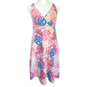 Patagonia Size Medium Dress Amber Dawn Tropical Fit Flare Floral Racer Back